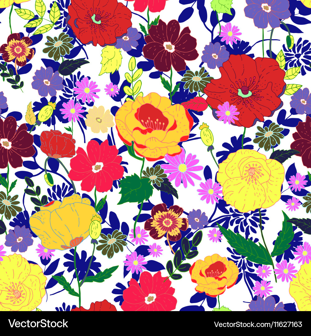 Colorful Floral Pattern Vector Image