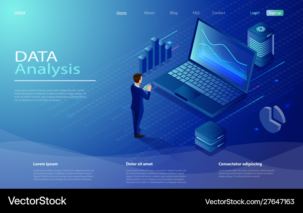 Data Analysis Isometric Concept vector image