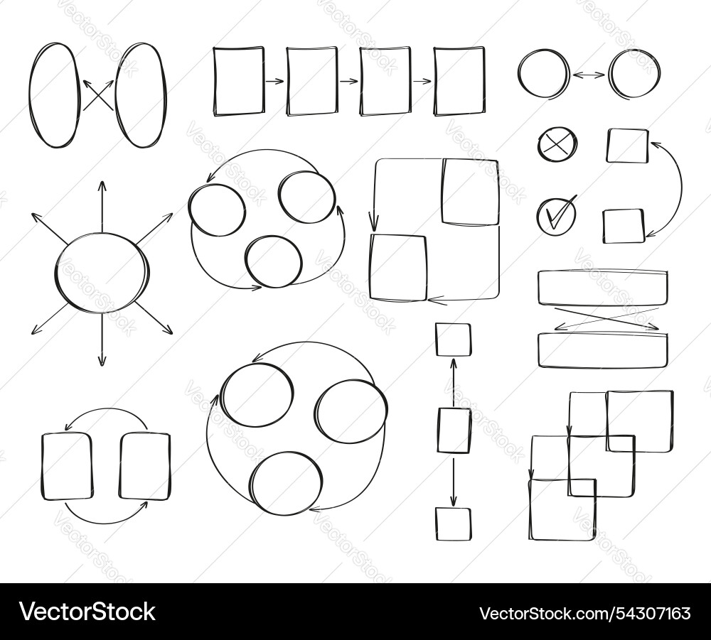 Doodle style infographics featuring blank circles Doodle style infographics featuring blank circles vector image