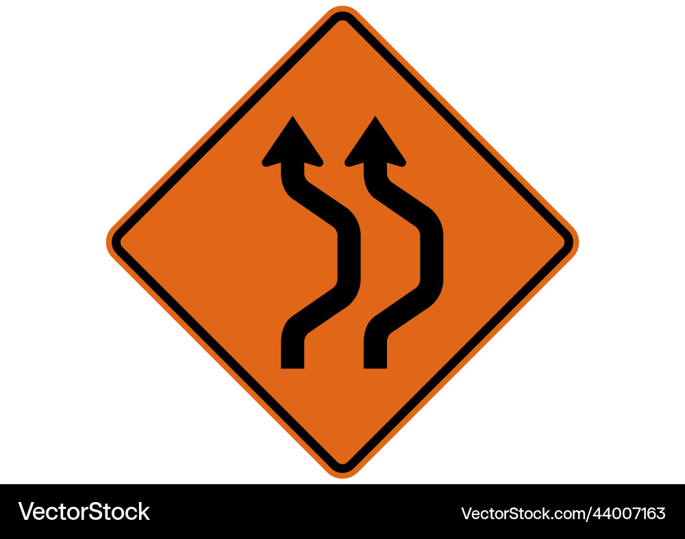 Double Reverse Curve Warning Sign vector image