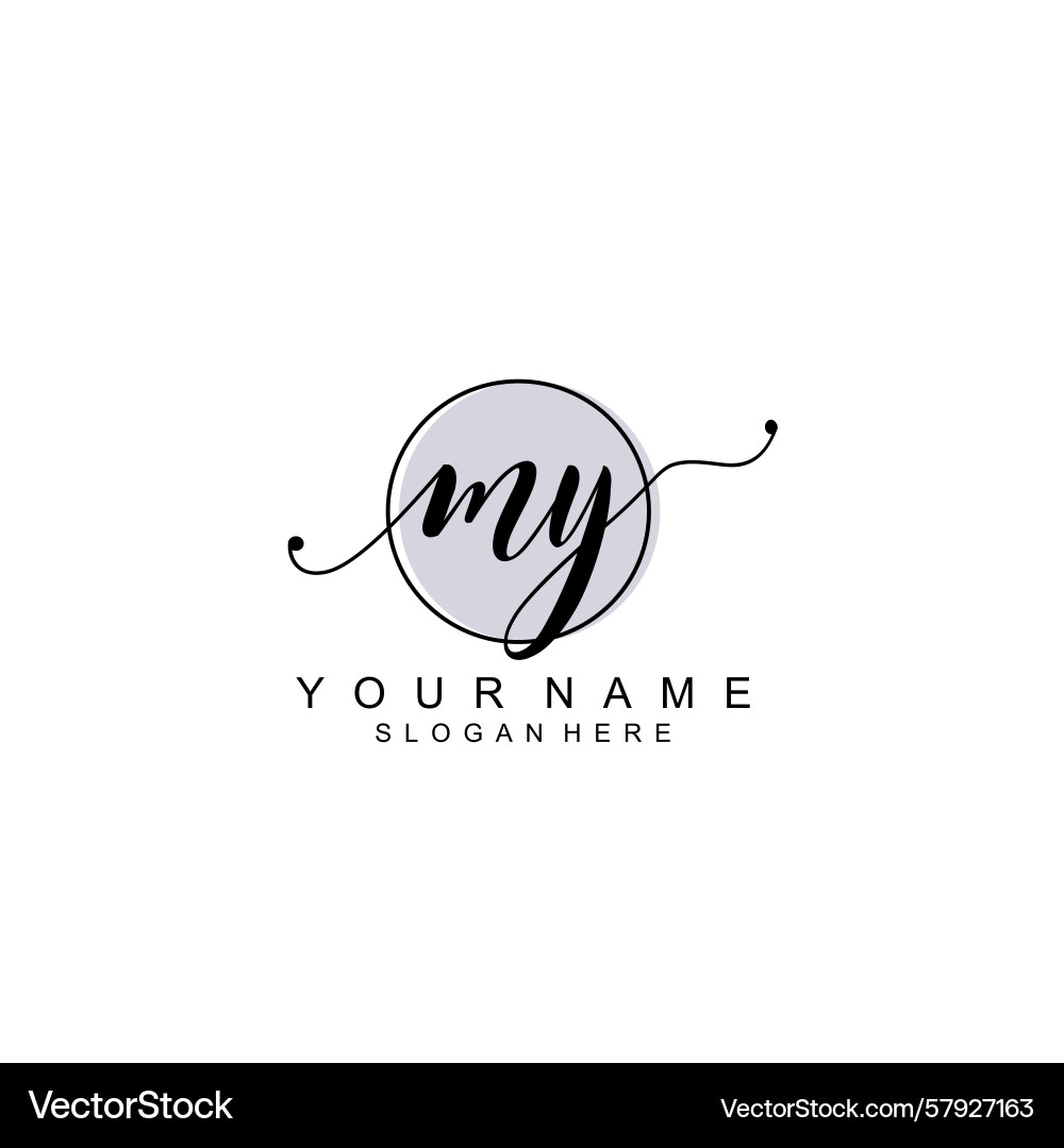 Handwriting logo concepts with initial my Handwriting logo concepts with initial my Vector Image