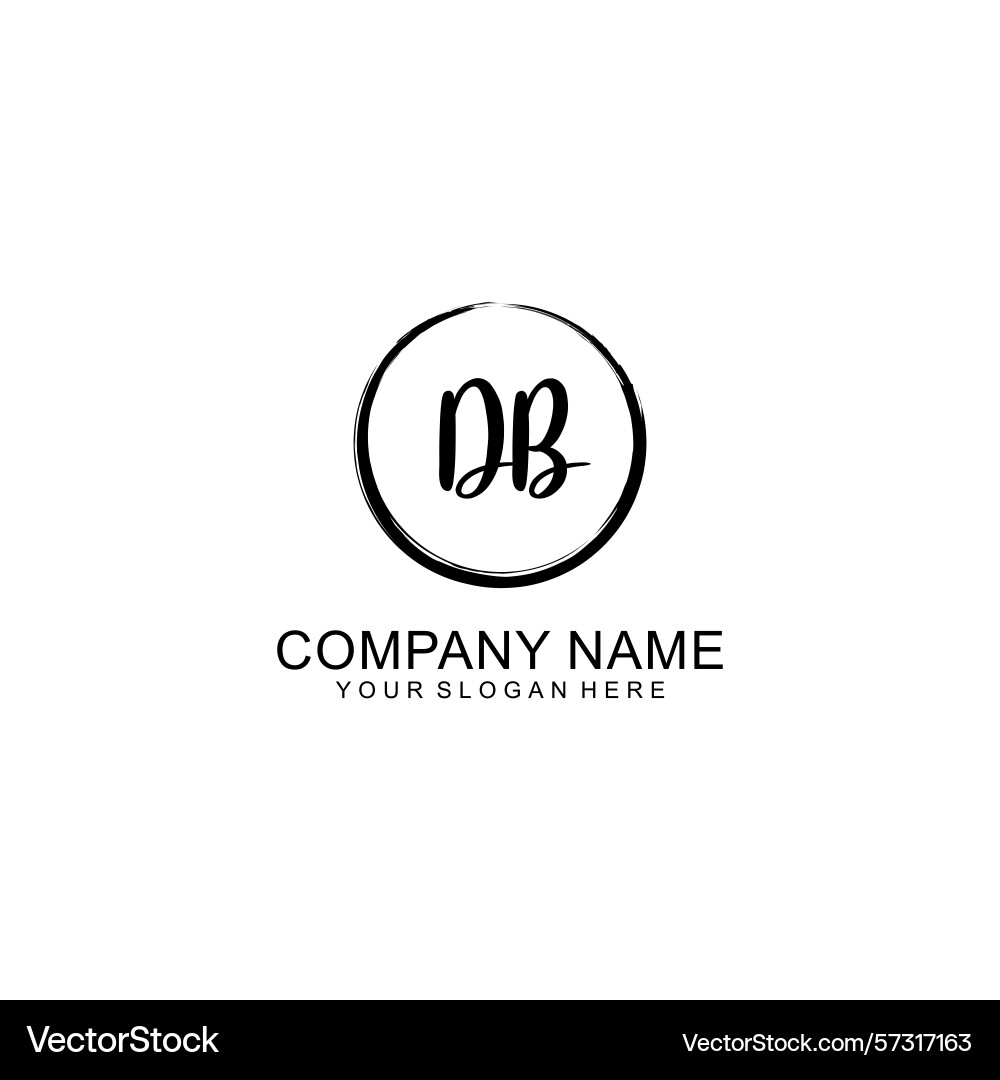 Handwritten db initial logo with circle Vector Image