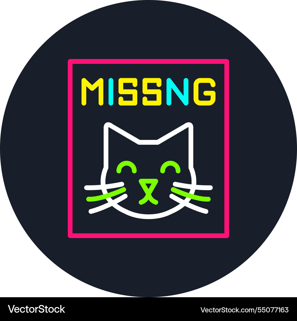 Missing line multi color icon Vector Image
