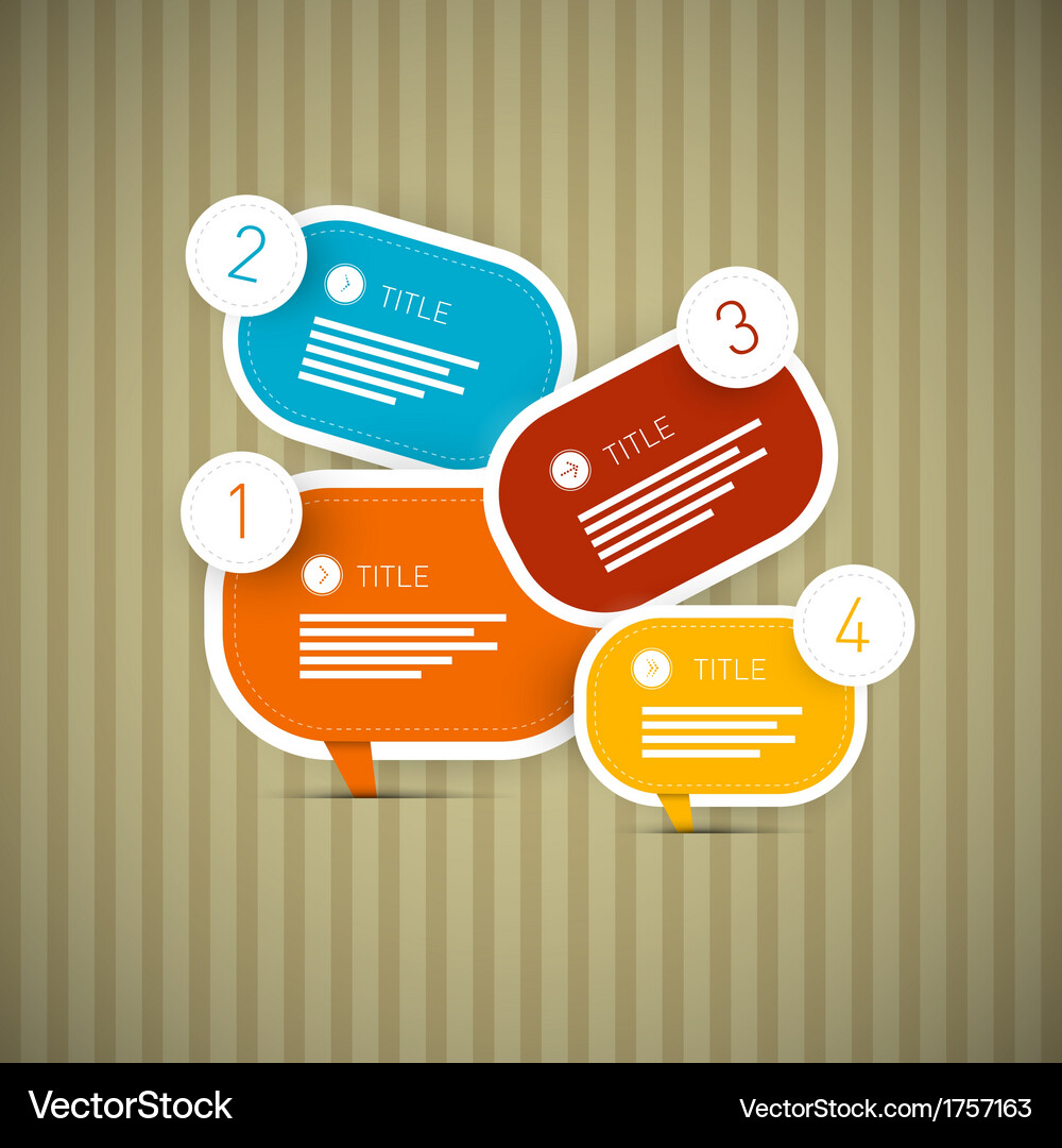 Retro paper progress steps for tutorial Vector Image