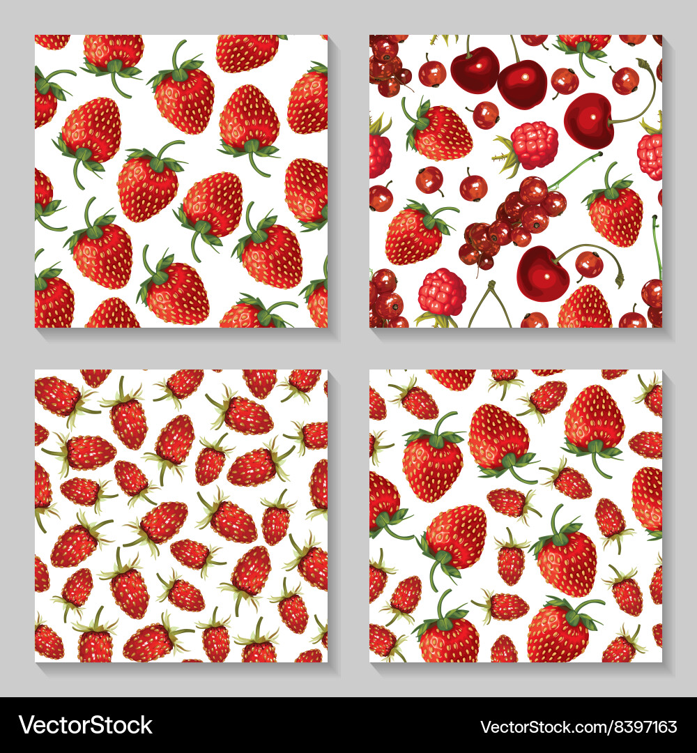 Ripe Strawberry Berry Pattern vector image