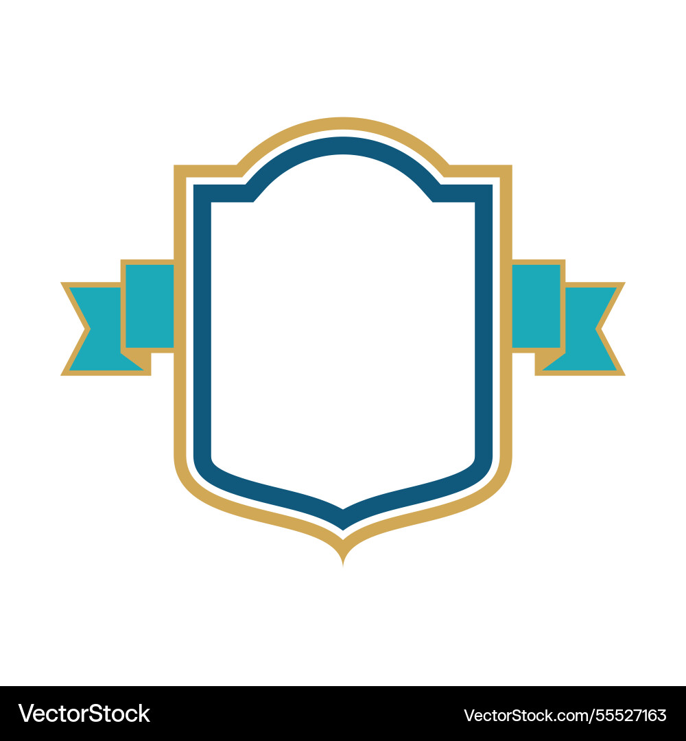 Schild mit Band heraldisches Bild der Abzeichen Schild mit Band heraldisches Bild der Abzeichen vektorbild