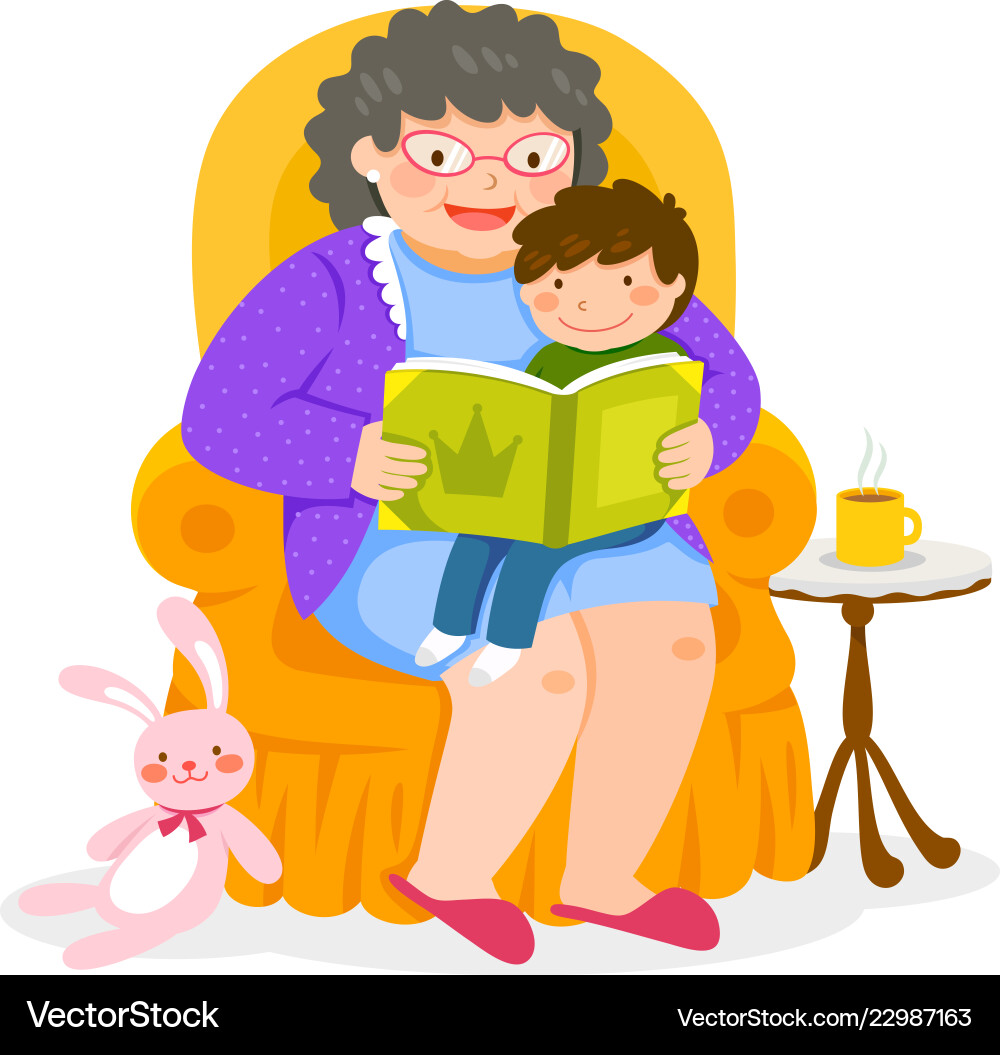 Story time with grandma vector image