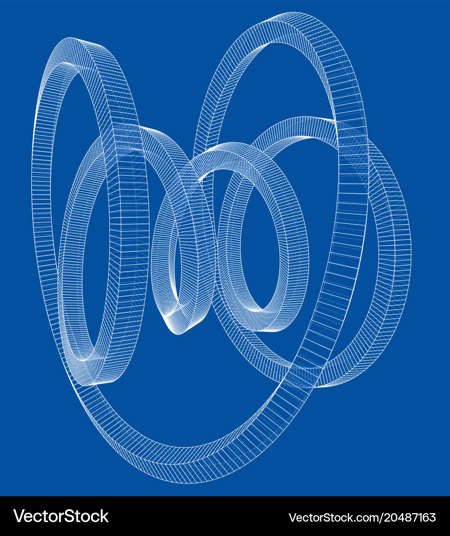 Torus outline rendering of 3d vector image