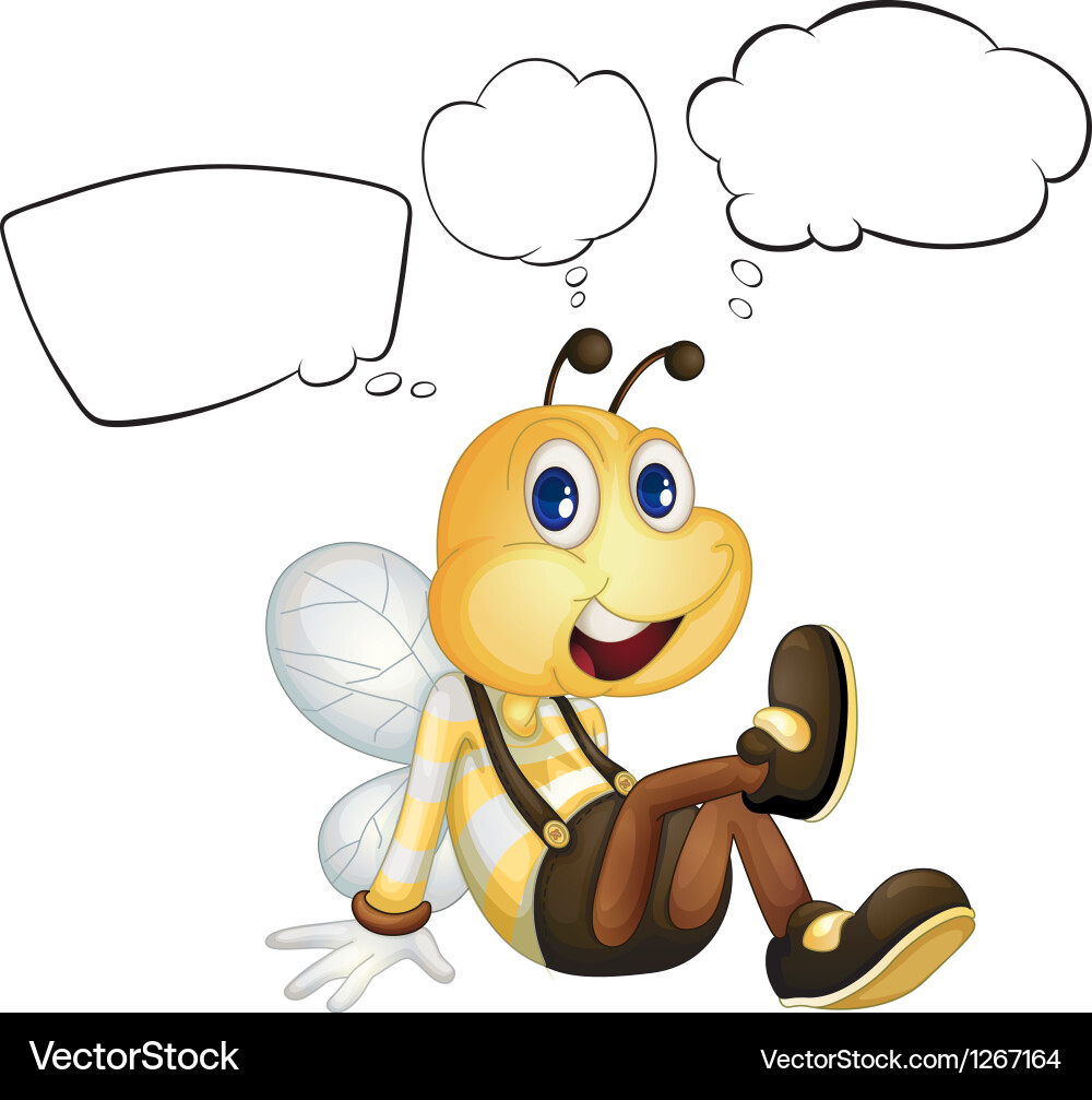 A smiling bee with empty callouts vector image