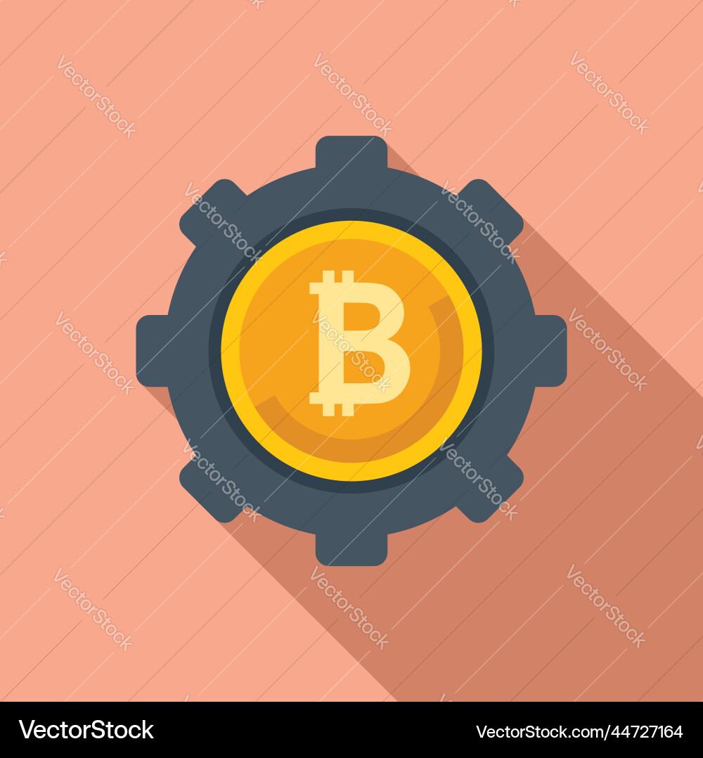 Cryptocurrency gear icon flat financial – Royalty-Free Vector | VectorStock