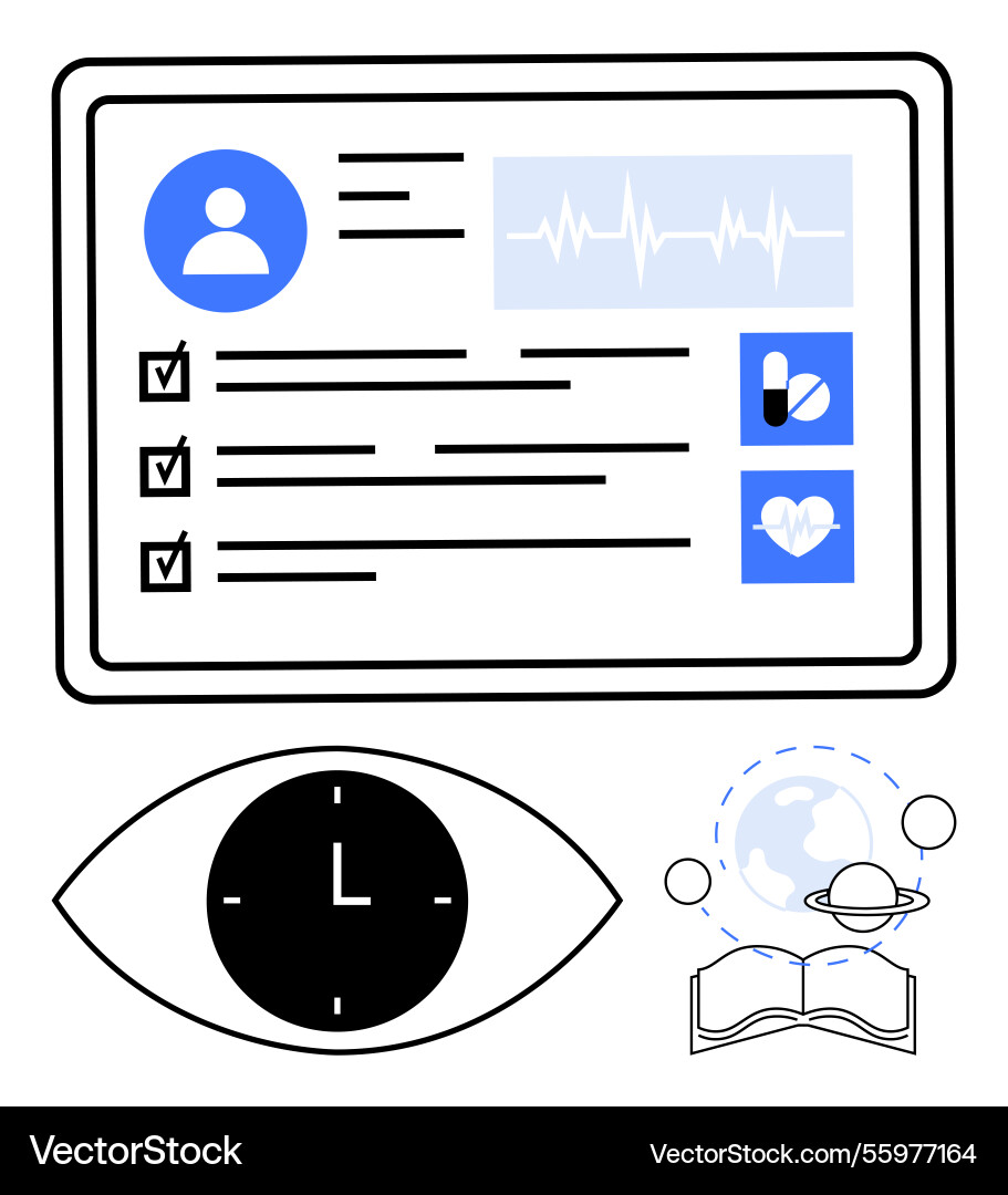 Digital health record with metrics and monitoring vector image