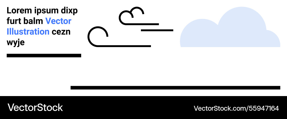 Minimalist cloud and wind linear abstract design Minimalist cloud and wind linear abstract design vector image