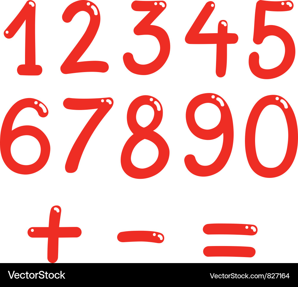 Numbers from zero to nine vector image