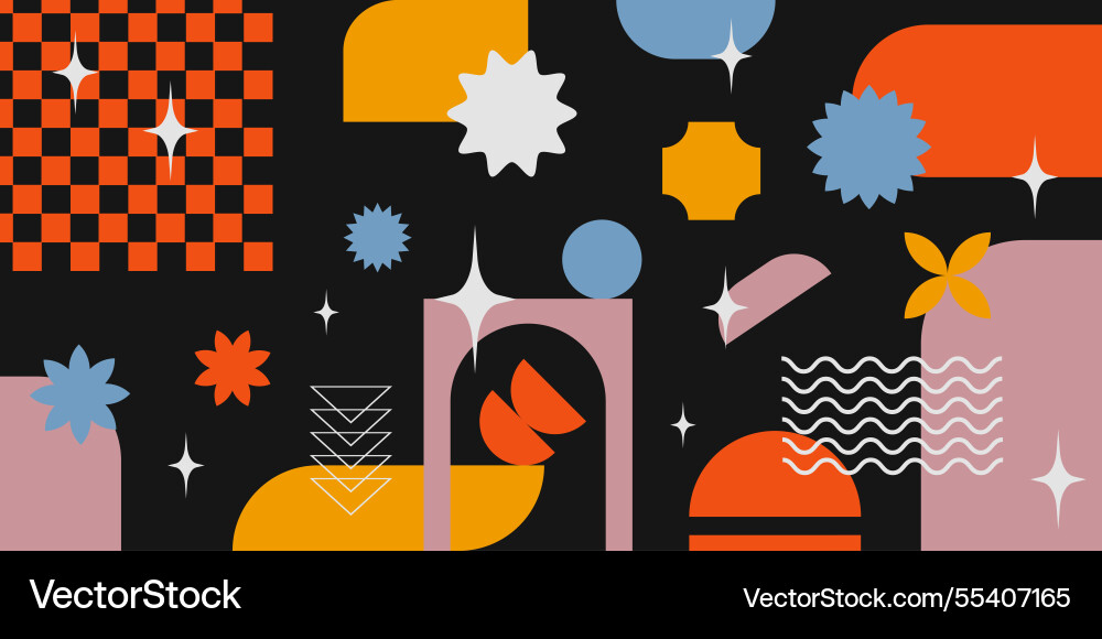 Abstract geometric banner with shapes and forms Vector Image