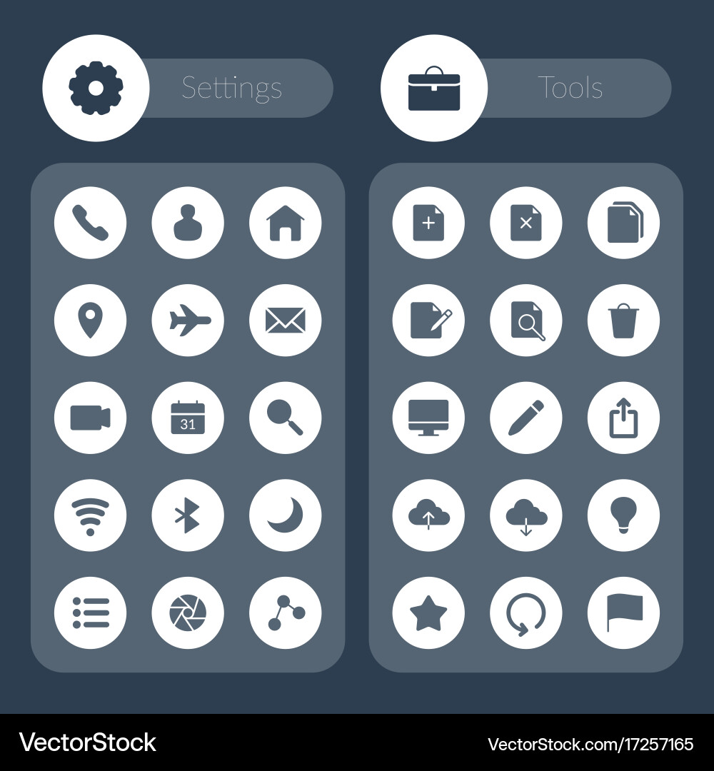 Flat web icons set vector image