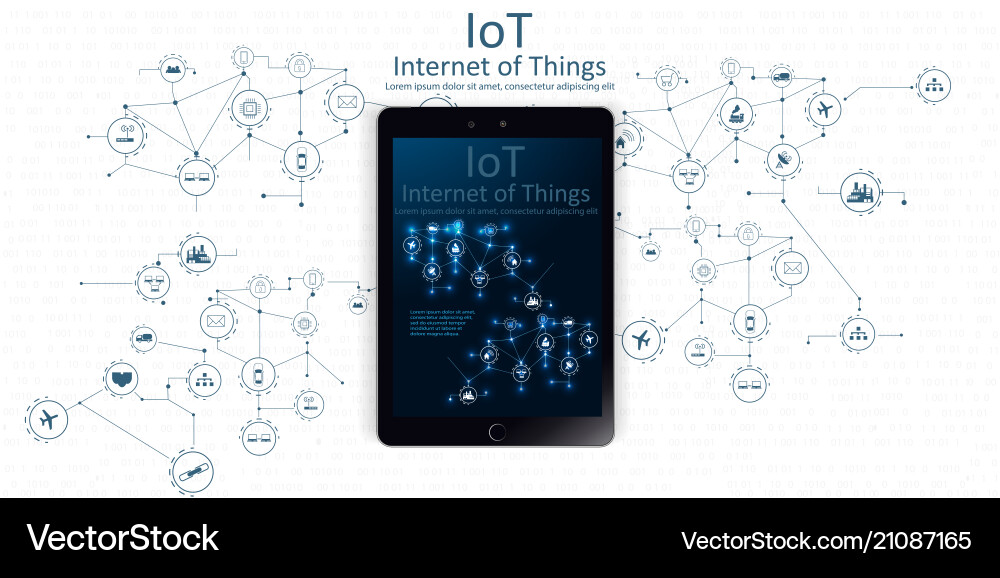 Internet of things cloud computing design Vector Image