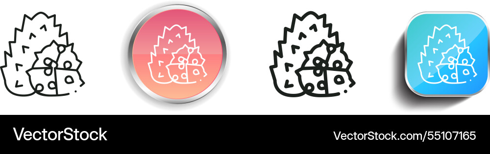 Kiwano icon thin linear regular and button style Kiwano icon thin linear regular and button style vector image