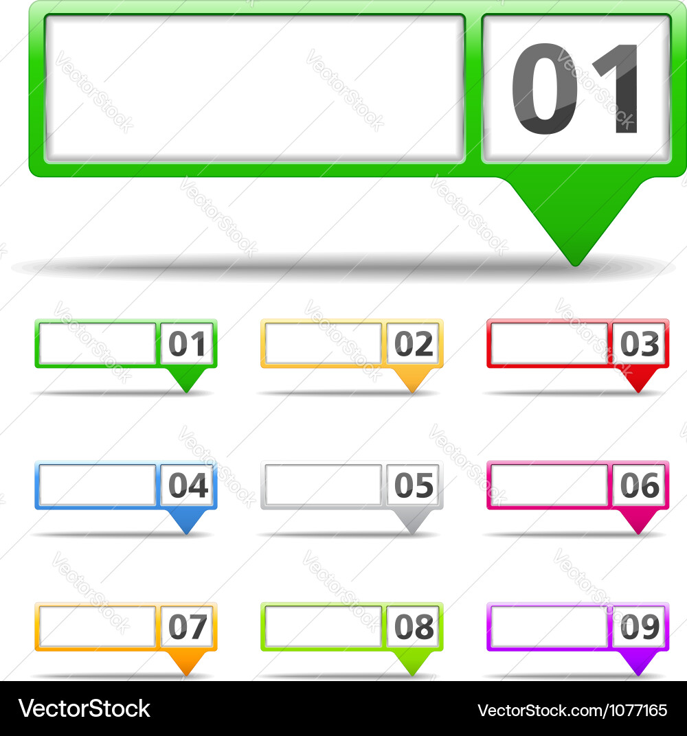 Map Markers with Number Icons Vector Image
