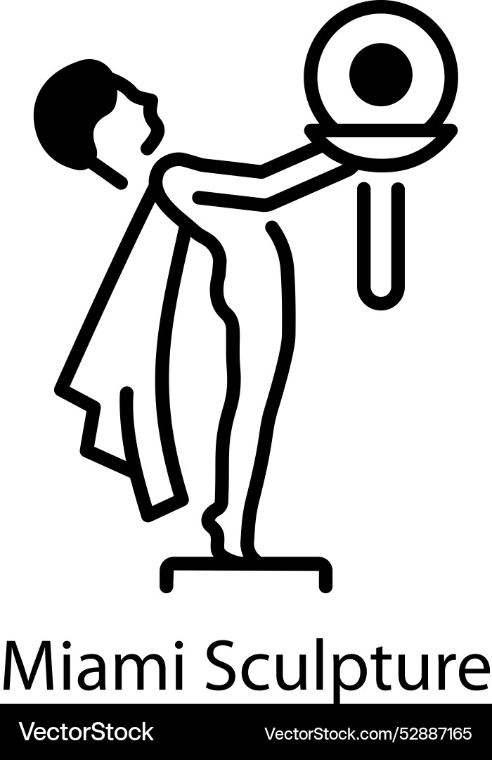 Miami sculpture Royalty Free Vector Image - VectorStock