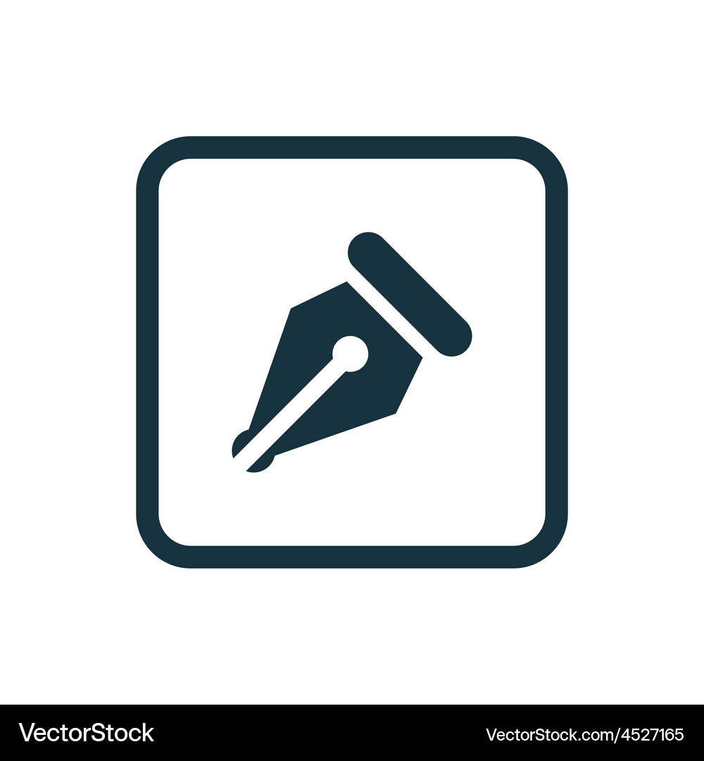 Pen icon rounded squares button Vector Image