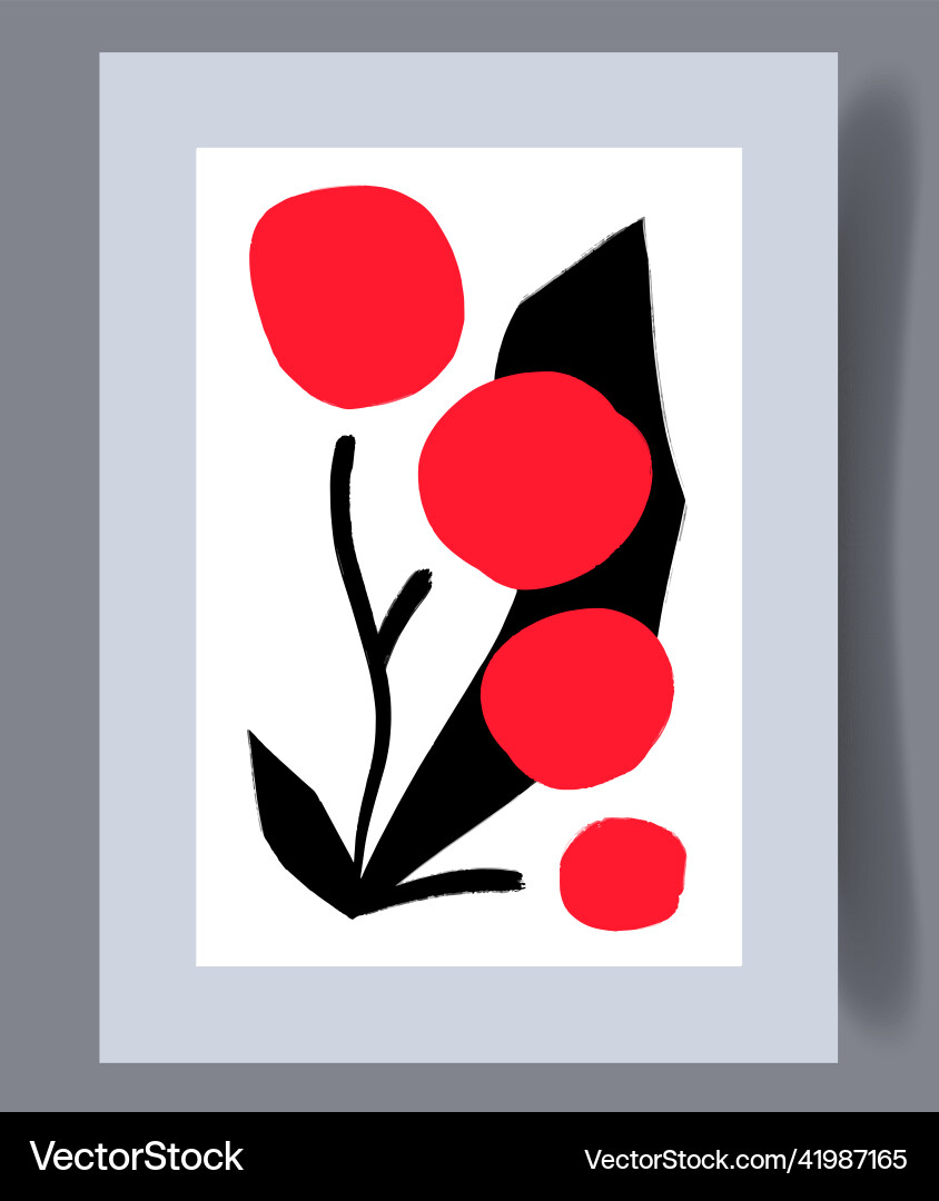 Scandinavian Abstract Art Print Set Vector Image
