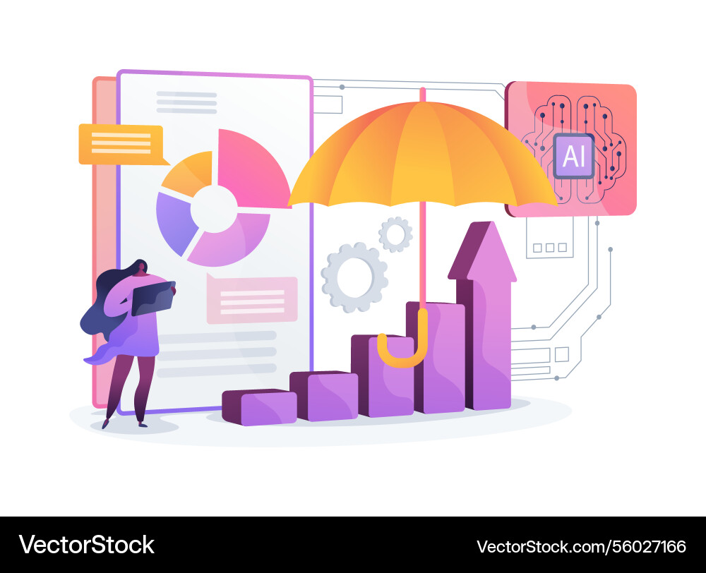 Ai-powered risk modeling abstract concept Ai-powered risk modeling abstract concept vector image