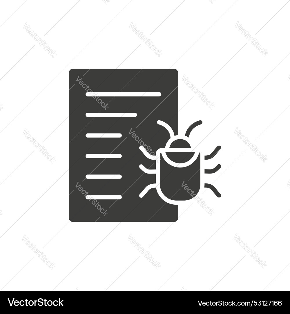 Bug report line icon isolated on white background vector image