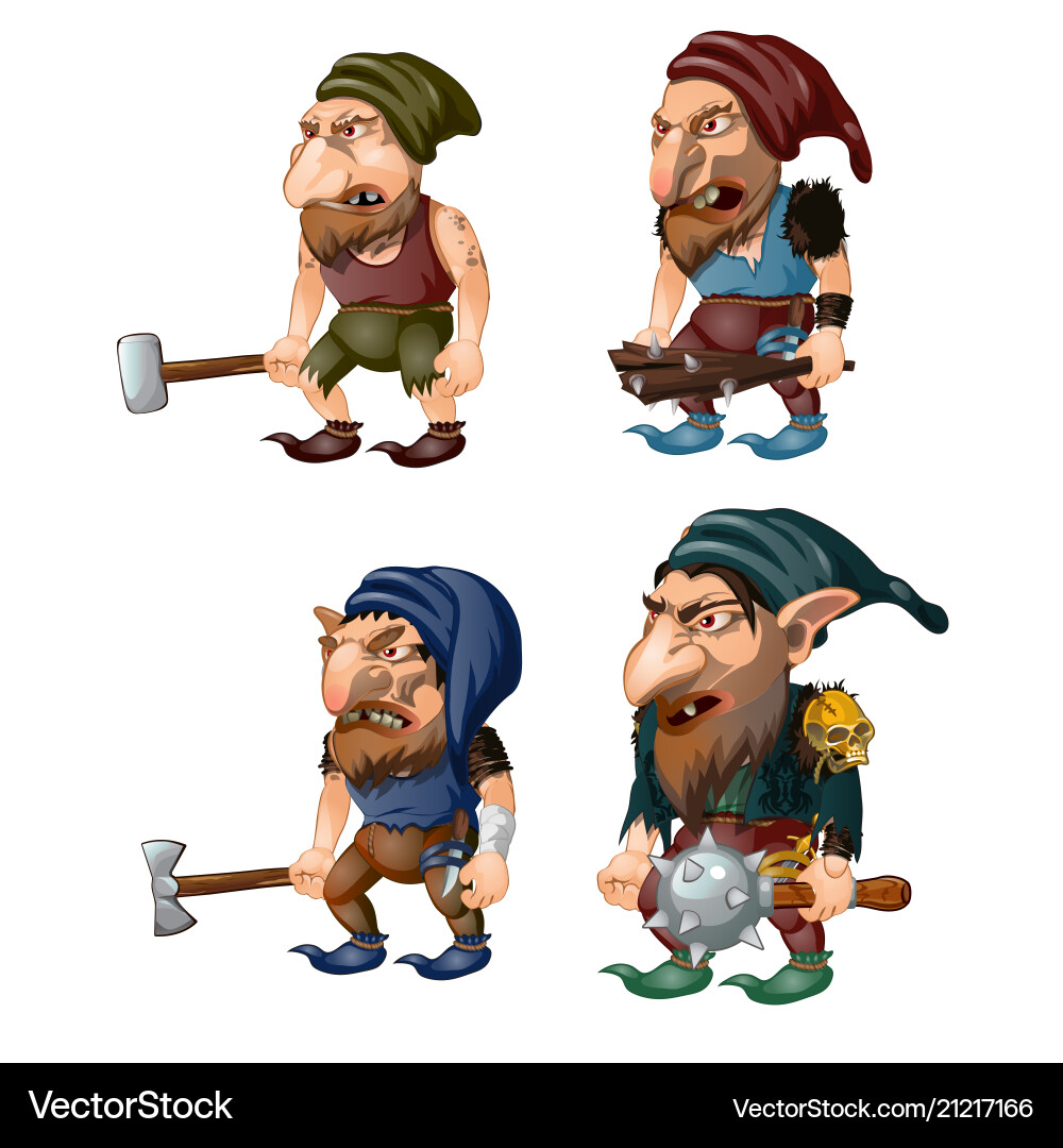 Goblins with Axes and Hammers vector image