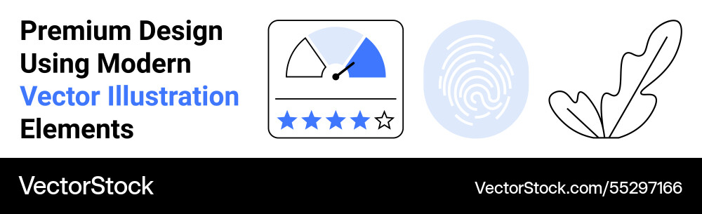 Modern ui elements with speed gauge fingerprint Modern ui elements with speed gauge fingerprint vector image