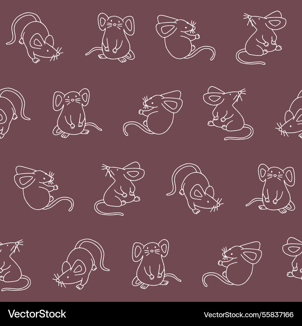 Outline mouse seamless pattern background Outline mouse seamless pattern background vector image