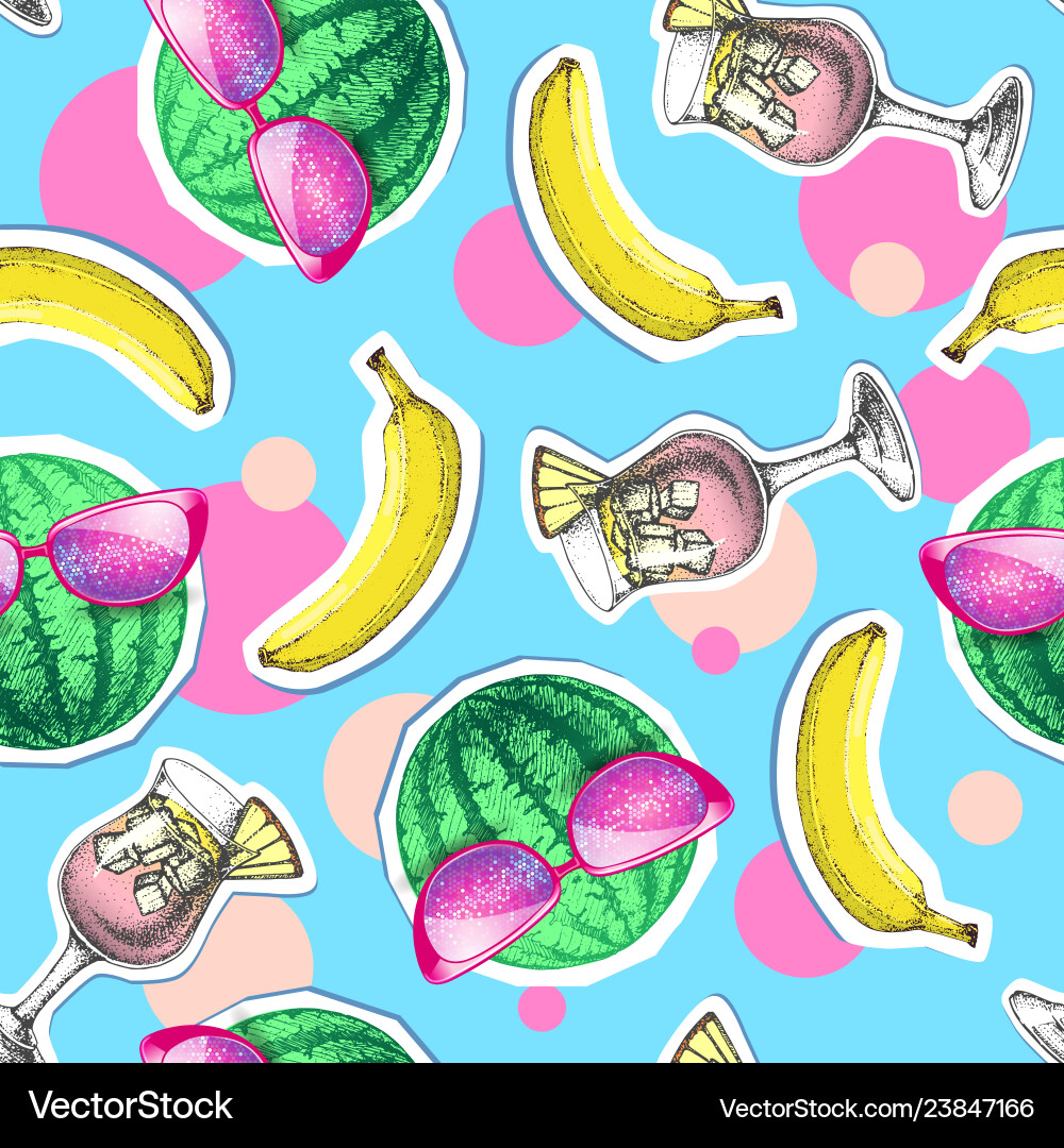 Summer seamless bright pattern with watermelon Vector Image