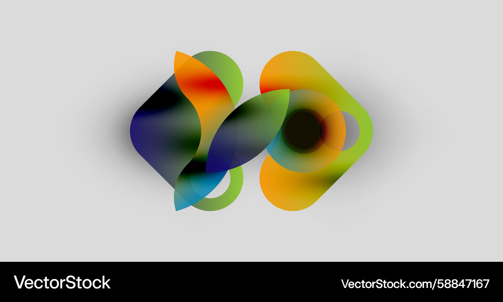 Abstract Overlapping Shapes - Fluid Gradient Vector Image
