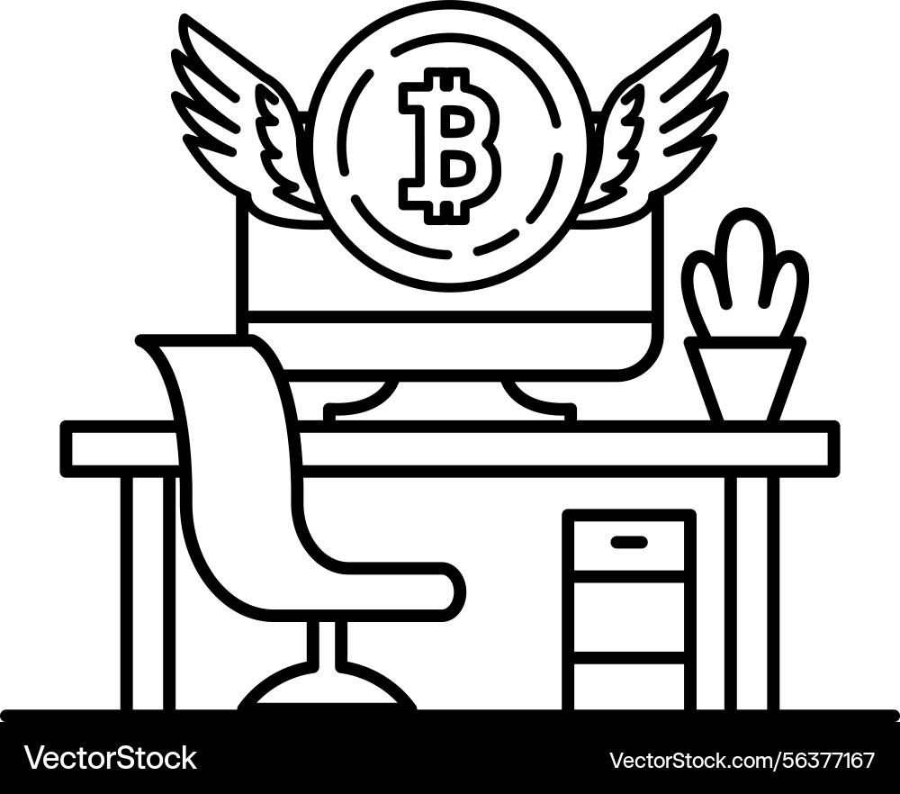 Computer monitor with a large b on it and pair Computer monitor with a large b on it and pair vector image