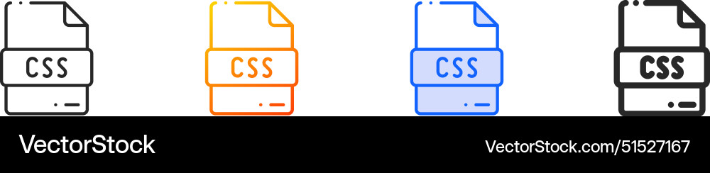 Css iconthin linear gradient blue stroke and bold Css iconthin linear gradient blue stroke and bold vector image