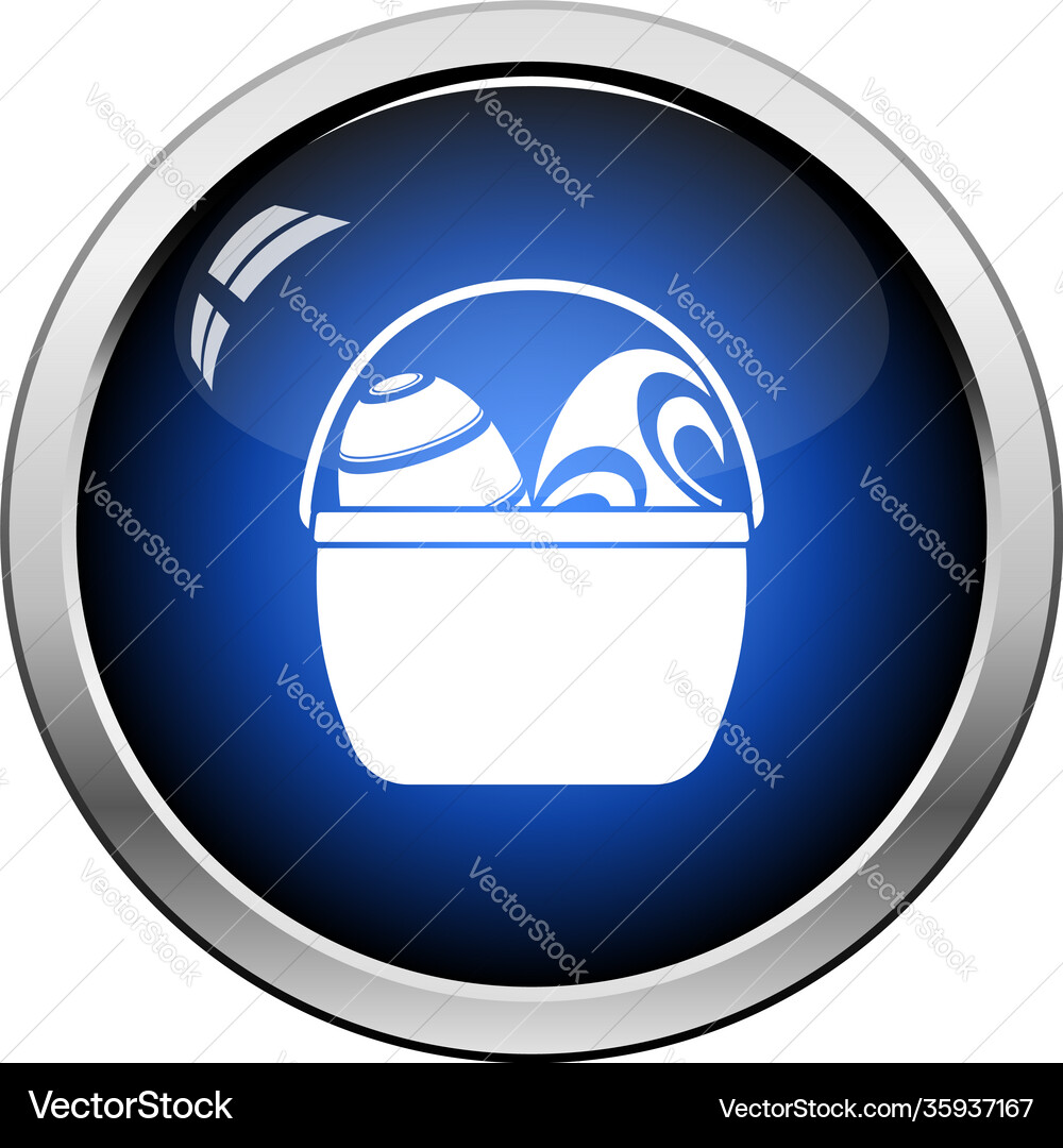 Easter basket with eggs icon vector image