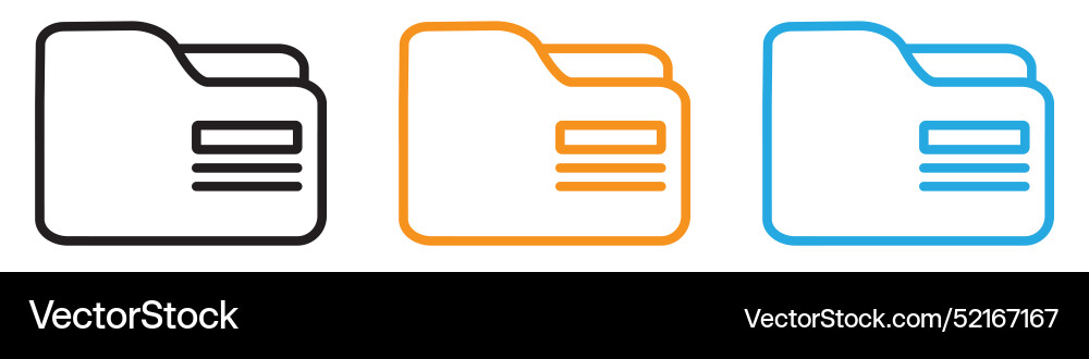 Folder icon logo set collection for web app ui vector image