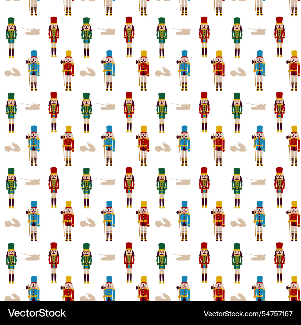 Lumberjack nutcracker seamless pattern Vector Image