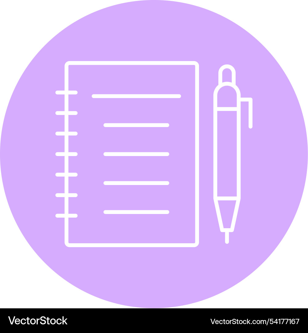 Notebook line circle icon Vector Image