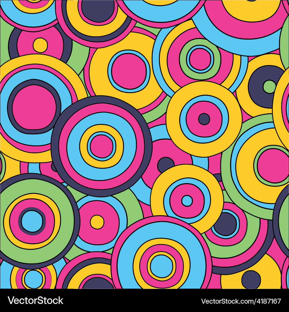 Retro Psychedelic Circle Pattern vector image