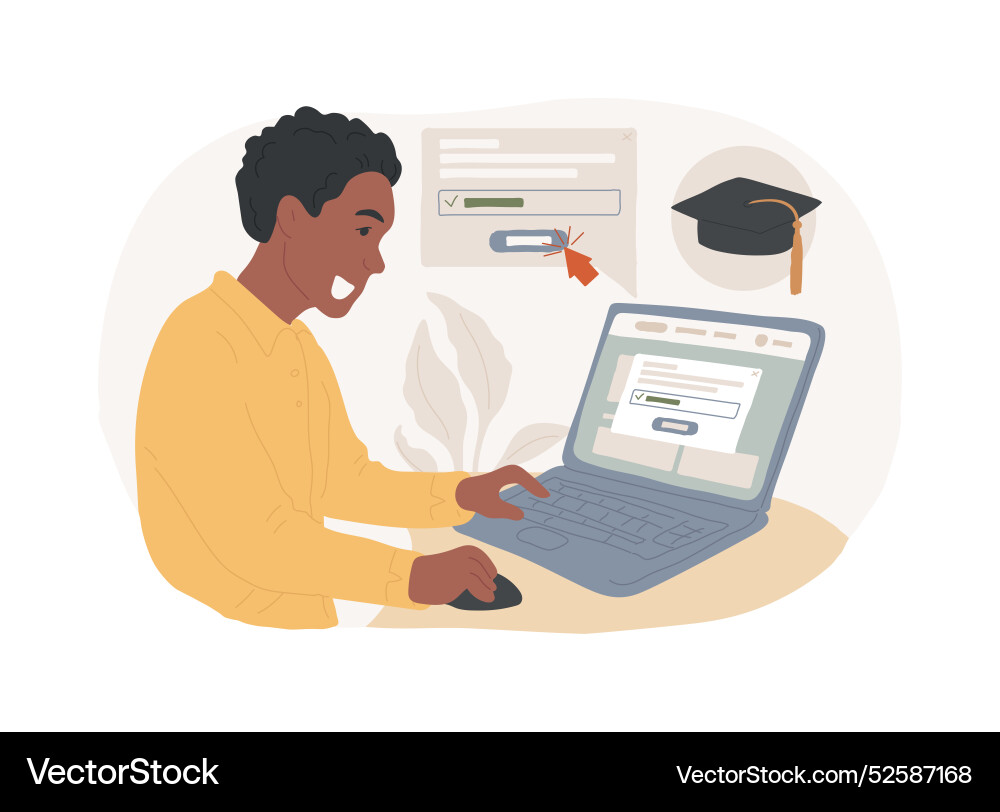 Class access code isolated cartoon vector image