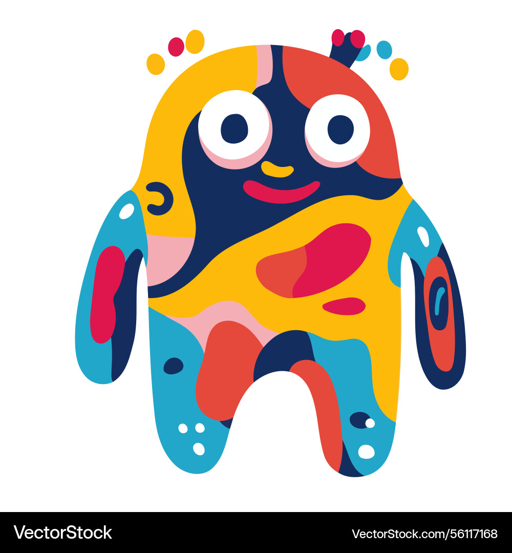 Colorful abstract figure with playful vibes Vector Image