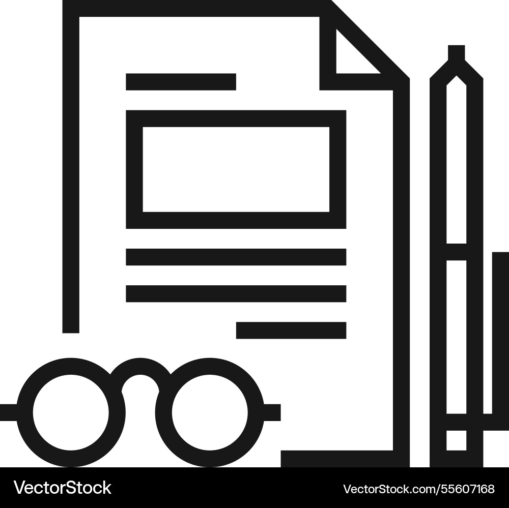 Contract flat line web icon concept Contract flat line web icon concept vector image