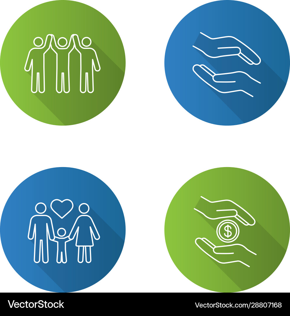 Hilfe Hands Charity Icons Vektorbild