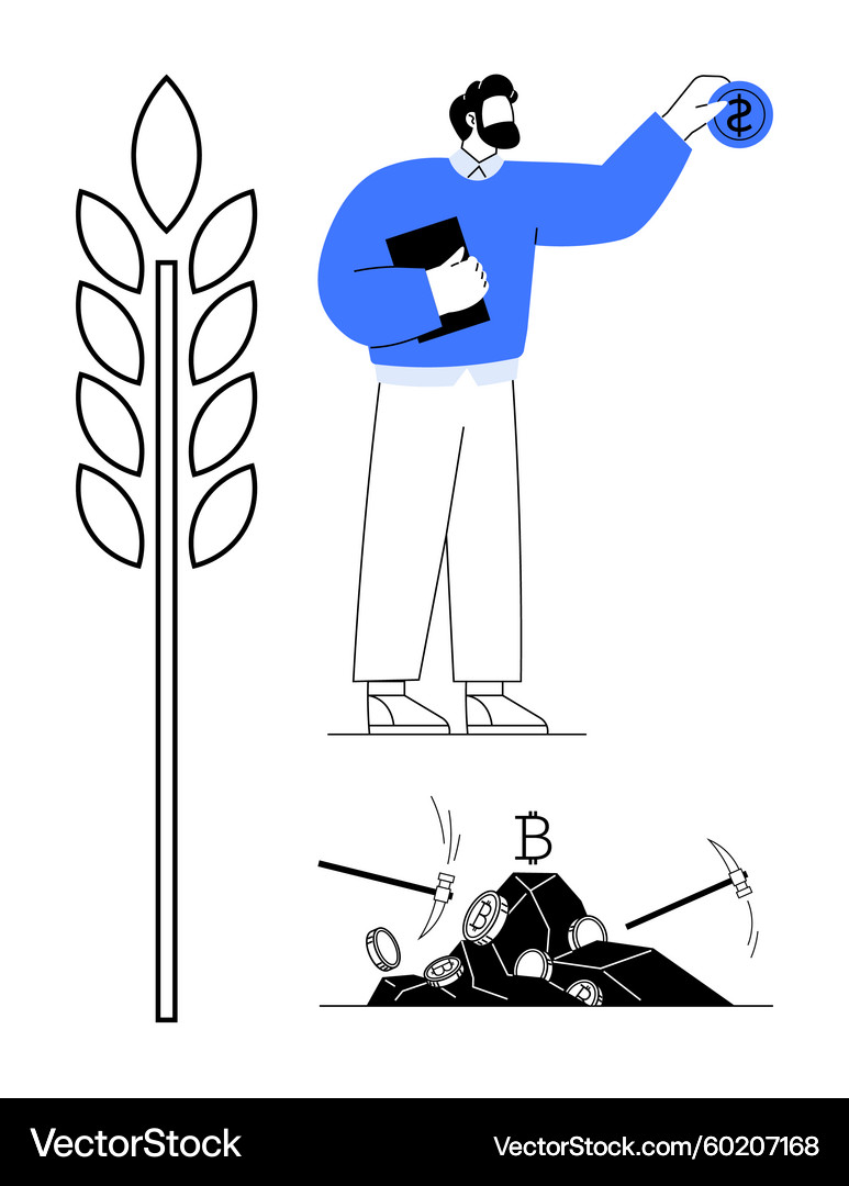 Modern Finance: Agriculture & Crypto – Royalty-Free Vector | VectorStock