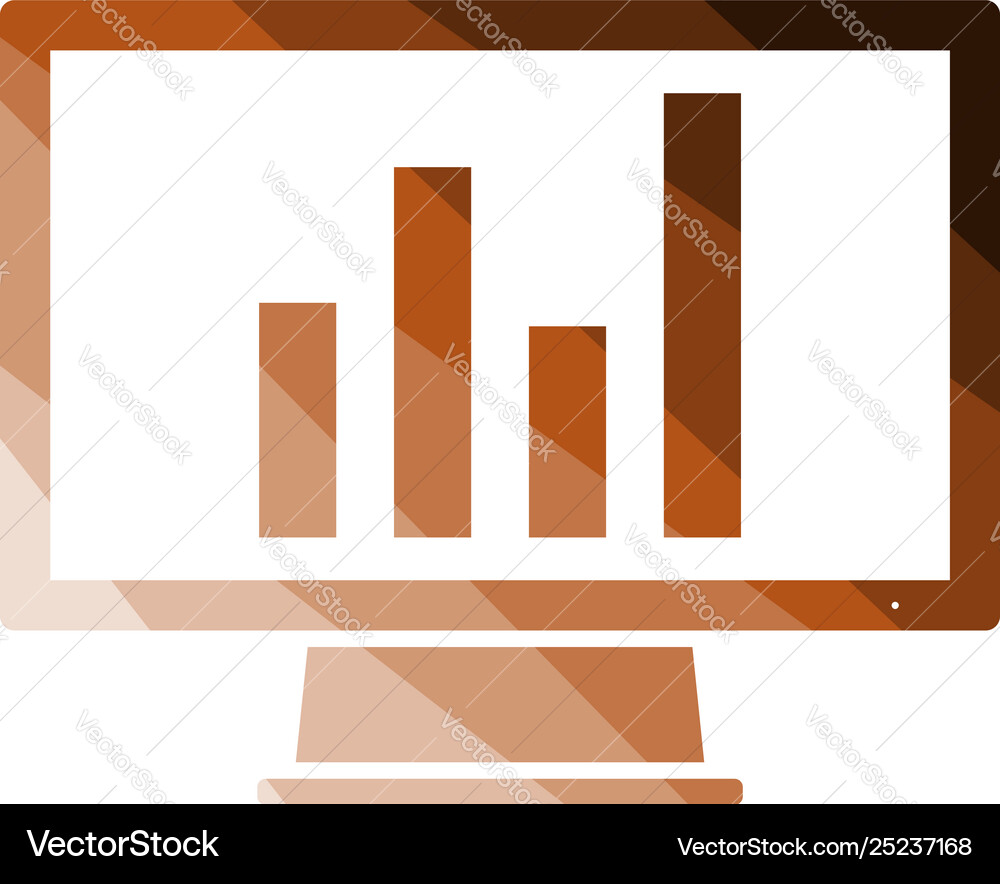 Monitor with analytics diagram icon Monitor with analytics diagram icon vector image