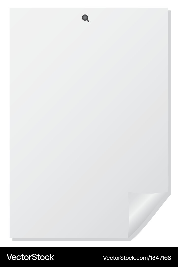 Single Sheet of Paper with Curl vector image