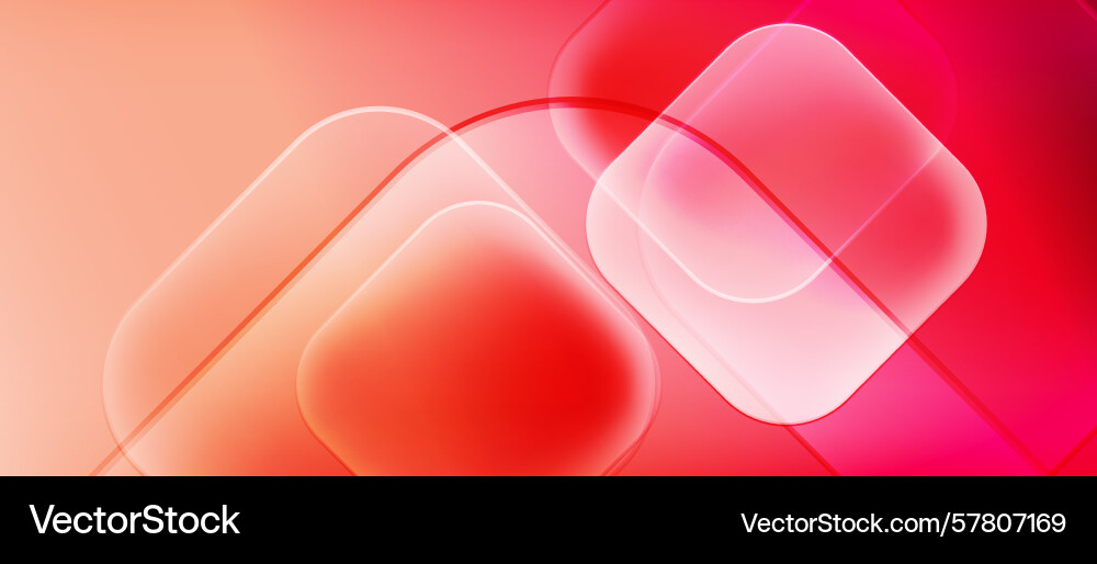 Abstract shapes overlap creating vibrant red Vector Image