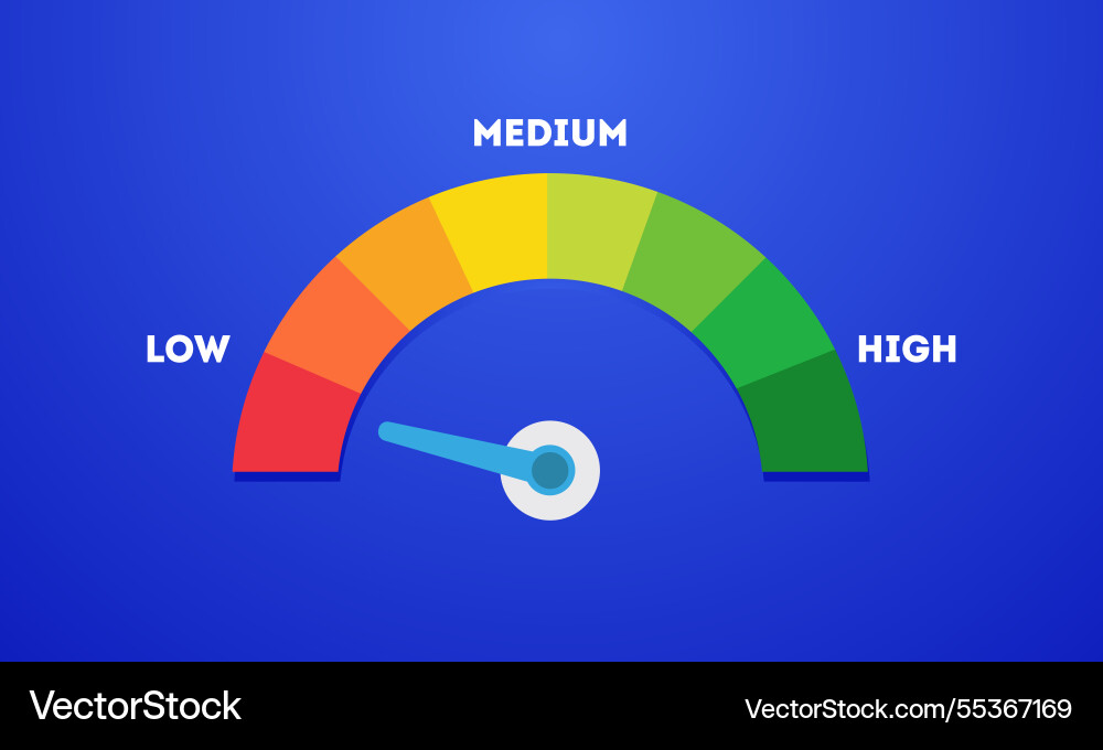 Arrow point scale speed low status green Vector Image