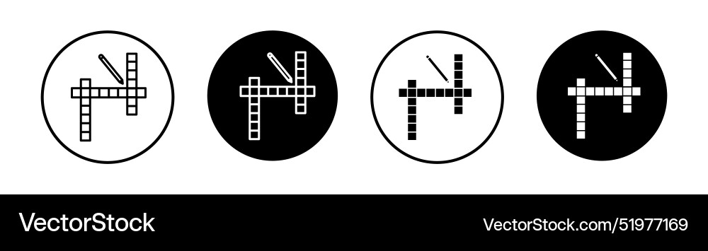 Crossword flat line icon set thin Royalty Free Vector Image Crossword flat line icon set thin Royalty Free Vector Image