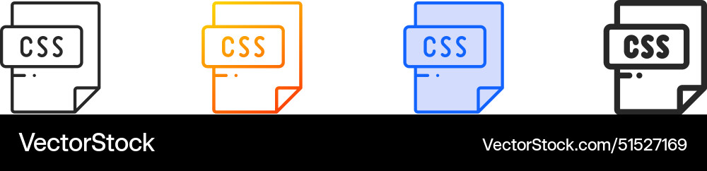 Css file format iconthin linear gradient blue Css file format iconthin linear gradient blue vector image